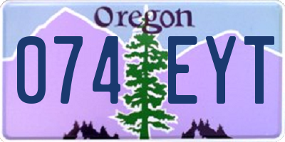 OR license plate 074EYT