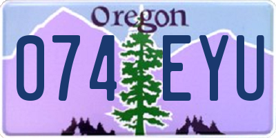 OR license plate 074EYU