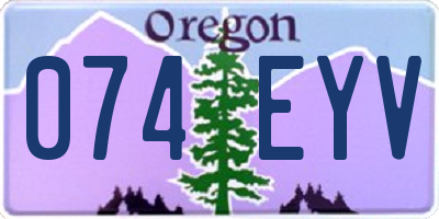OR license plate 074EYV