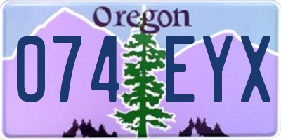OR license plate 074EYX