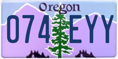 OR license plate 074EYY