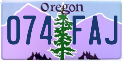 OR license plate 074FAJ