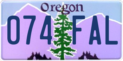 OR license plate 074FAL