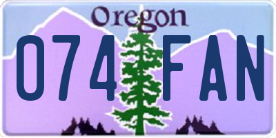 OR license plate 074FAN