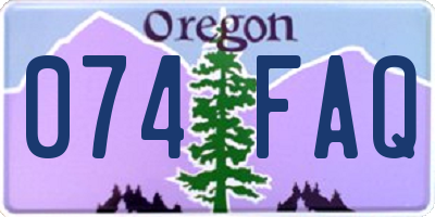 OR license plate 074FAQ