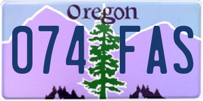 OR license plate 074FAS