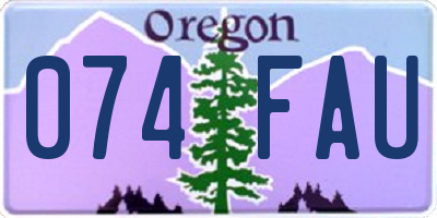 OR license plate 074FAU