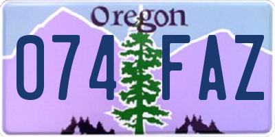 OR license plate 074FAZ