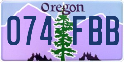 OR license plate 074FBB