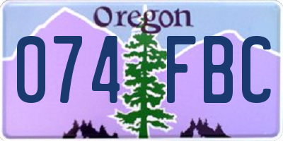 OR license plate 074FBC
