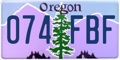 OR license plate 074FBF