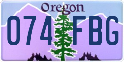 OR license plate 074FBG
