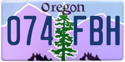 OR license plate 074FBH