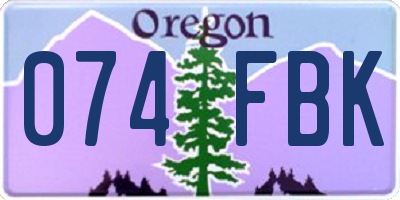 OR license plate 074FBK