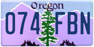 OR license plate 074FBN