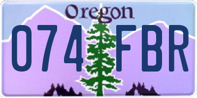 OR license plate 074FBR