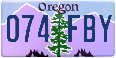 OR license plate 074FBY
