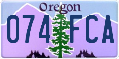 OR license plate 074FCA