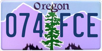 OR license plate 074FCE