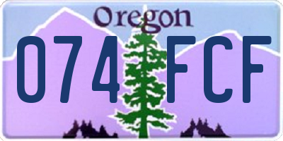 OR license plate 074FCF