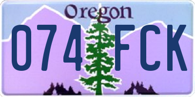 OR license plate 074FCK
