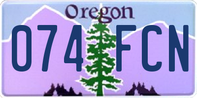 OR license plate 074FCN