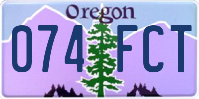 OR license plate 074FCT