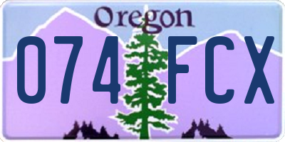 OR license plate 074FCX