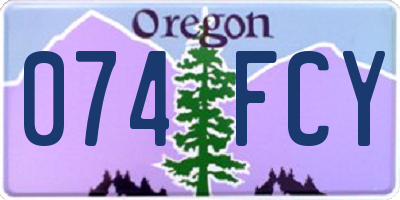 OR license plate 074FCY