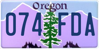OR license plate 074FDA
