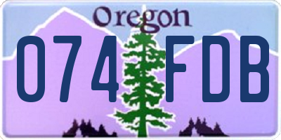 OR license plate 074FDB