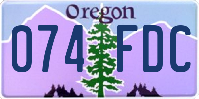 OR license plate 074FDC