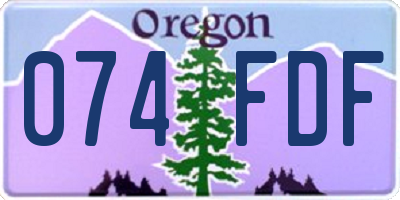 OR license plate 074FDF