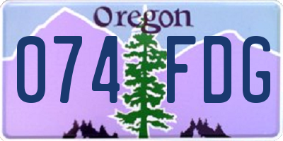 OR license plate 074FDG