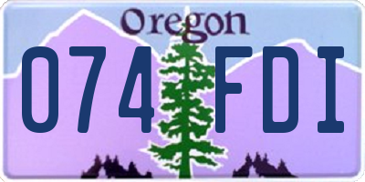 OR license plate 074FDI