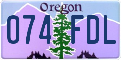 OR license plate 074FDL