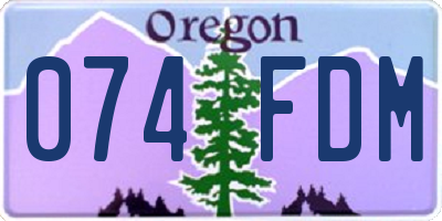 OR license plate 074FDM