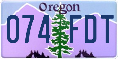 OR license plate 074FDT