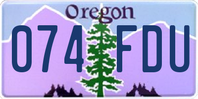 OR license plate 074FDU