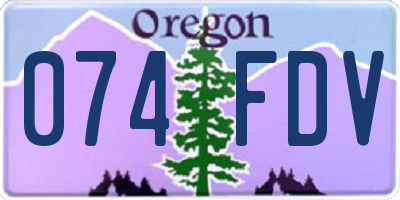 OR license plate 074FDV