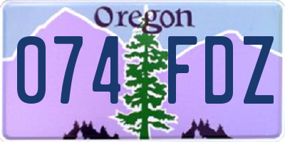 OR license plate 074FDZ
