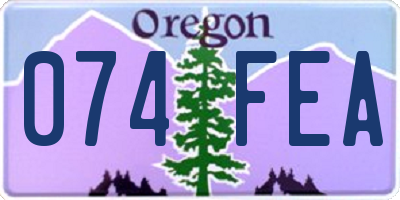 OR license plate 074FEA