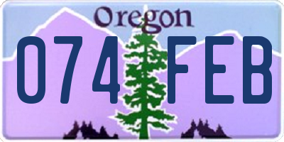 OR license plate 074FEB