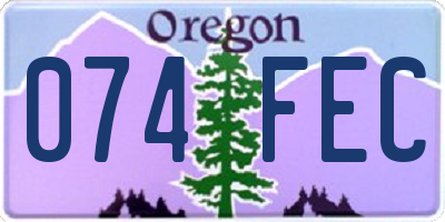 OR license plate 074FEC