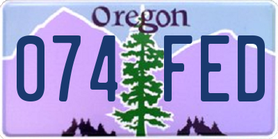 OR license plate 074FED
