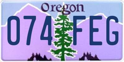 OR license plate 074FEG