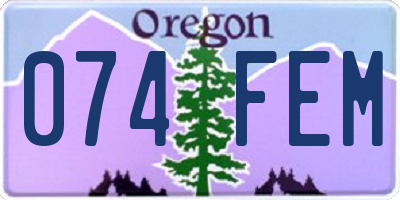 OR license plate 074FEM
