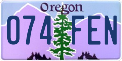 OR license plate 074FEN