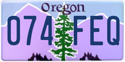 OR license plate 074FEQ