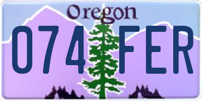 OR license plate 074FER
